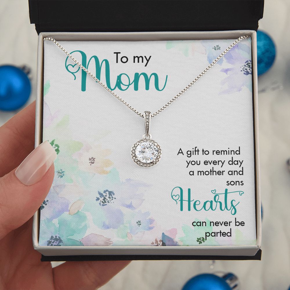 MOTHER AND SONS, ETERNAL HOPE NECKLACE FOR MOM, NECKLACE WITH MESSAGE CARD, BIRTHDAY, MOTHER'S DAY GIFT FOR HER