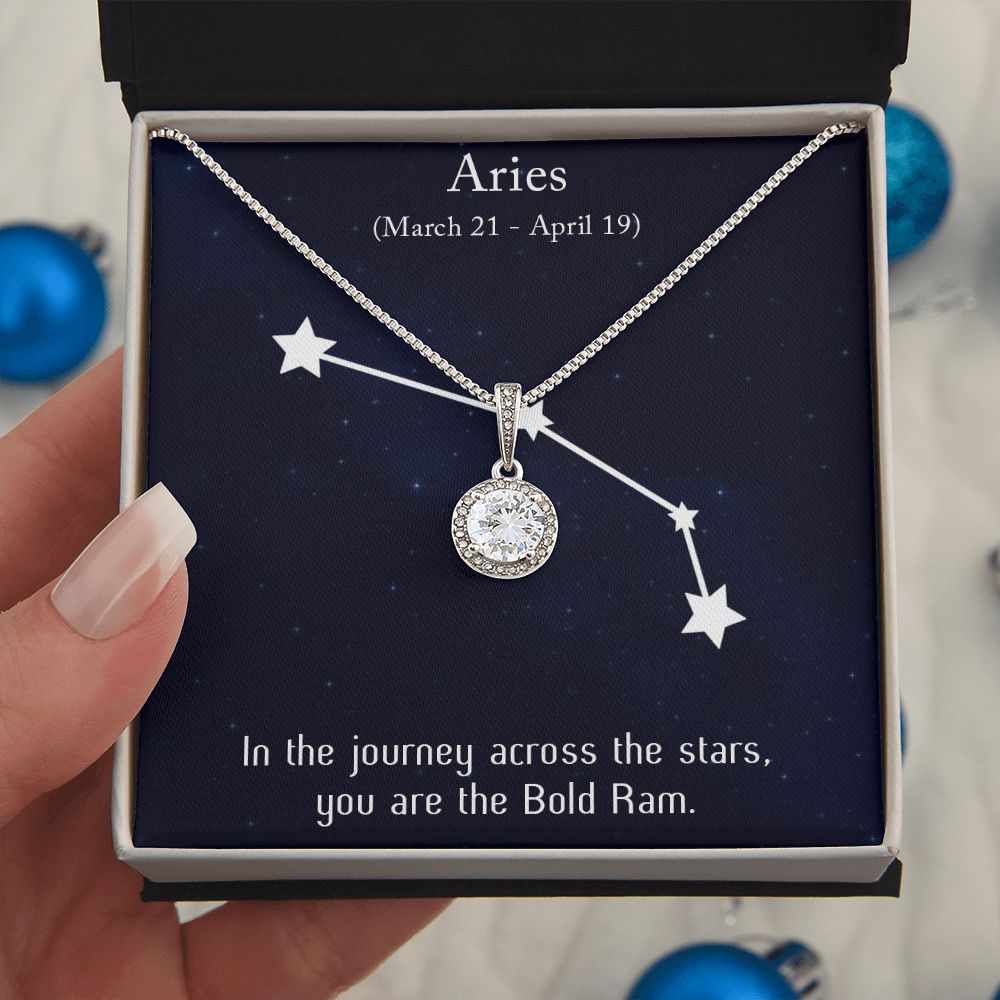 YOU ARE THE BOLD RAM, ARIES MESSAGE CARD WITH ETERNAL HOPE NECKLACE, ZODIAC MESSAGE CARD, GIFT FOR HER