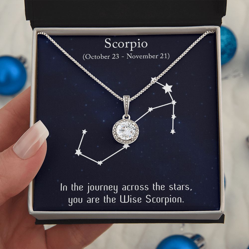 YOU ARE THE WISE SCORPION, SCORPIO MESSAGE CARD WITH ETERNAL HOPE NECKLACE, ZODIAC MESSAGE CARD, GIFT FOR HER