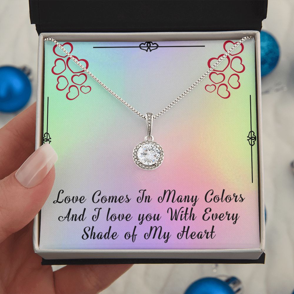 ETERNAL HOPE NECKLACE FOR SOULMATE, FOR YOUR LGBTQ PARTNER, WITH MESSAGE CARD, PRIDE NECKLACE,