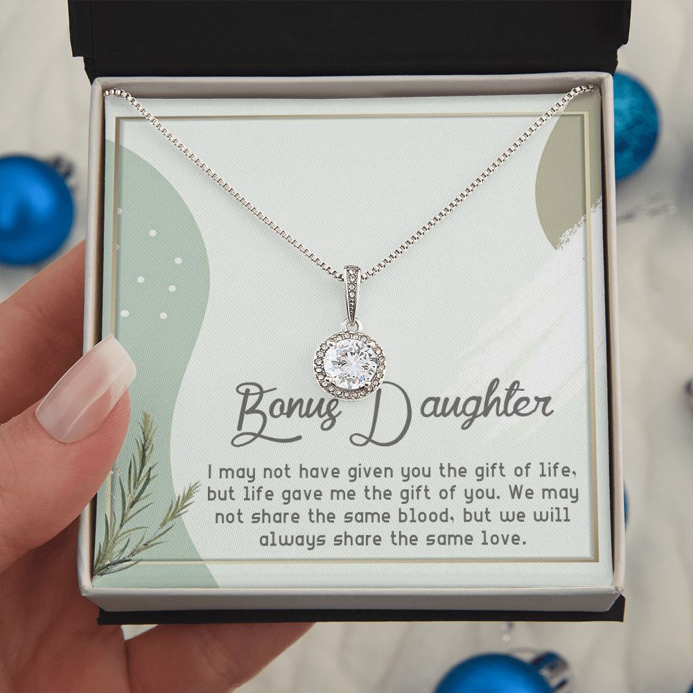 BONUS DAUGHTER, ETERNAL HOPE NECKLACE WITH MESSAGE CARD, BIRTHDAY AND DAUGHTERS DAY GIFT FOR HER