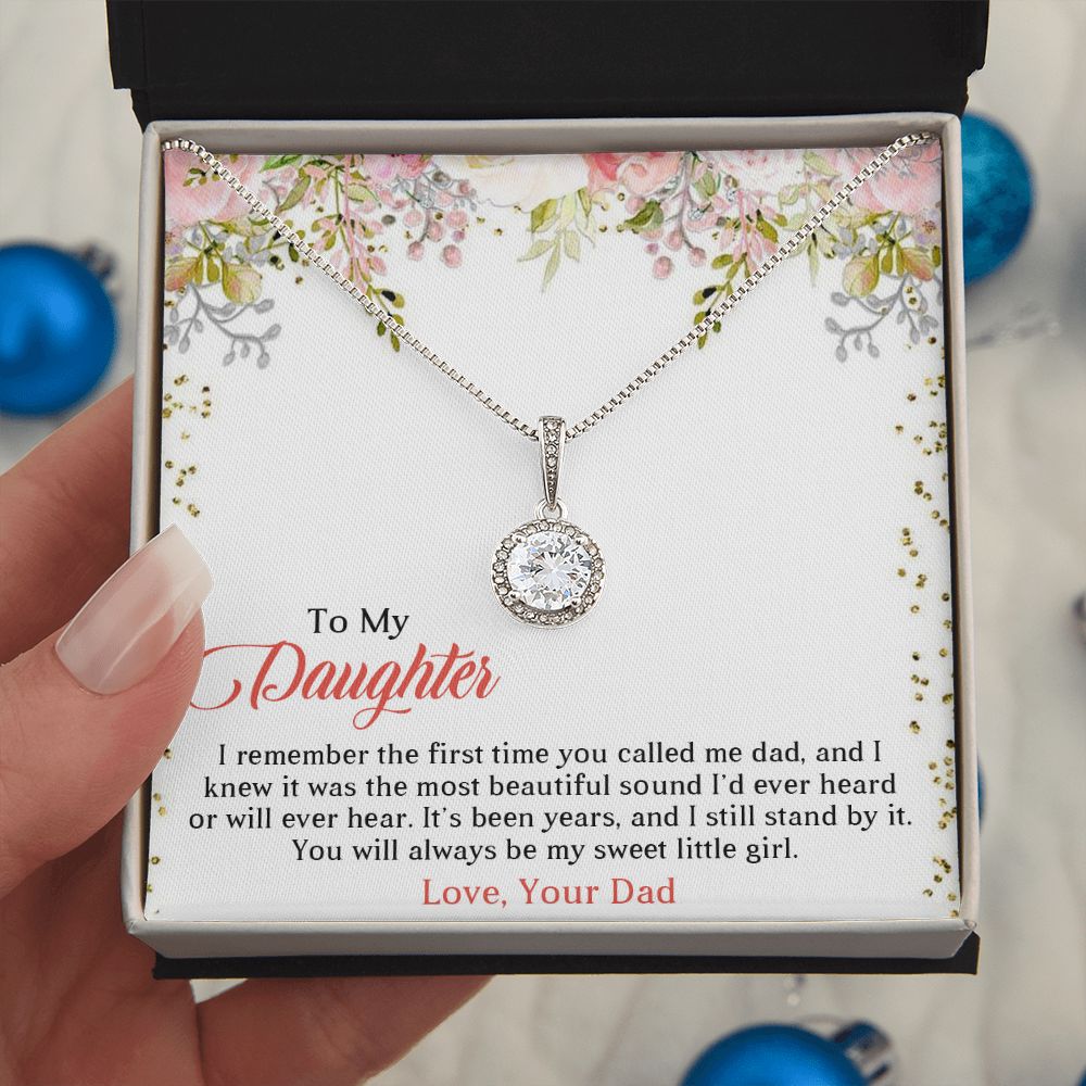 TO MY DAUGHTER, ETERNAL HOPE NECKLACE WITH MESSAGE CARD, FROM DAD, BIRTHDAY AND DAUGHTERS DAY GIFT FOR HER