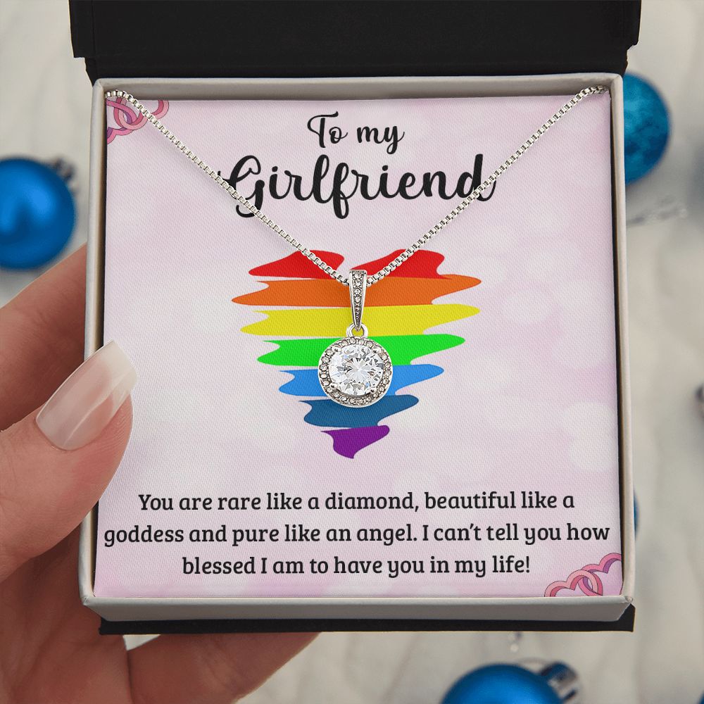 TO MY GIRLFRIEND, ETERNAL HOPE NECKLACE FOR SOULMATE, FOR YOUR LGBTQ PARTNER, WITH MESSAGE CARD, PRIDE NECKLACE,