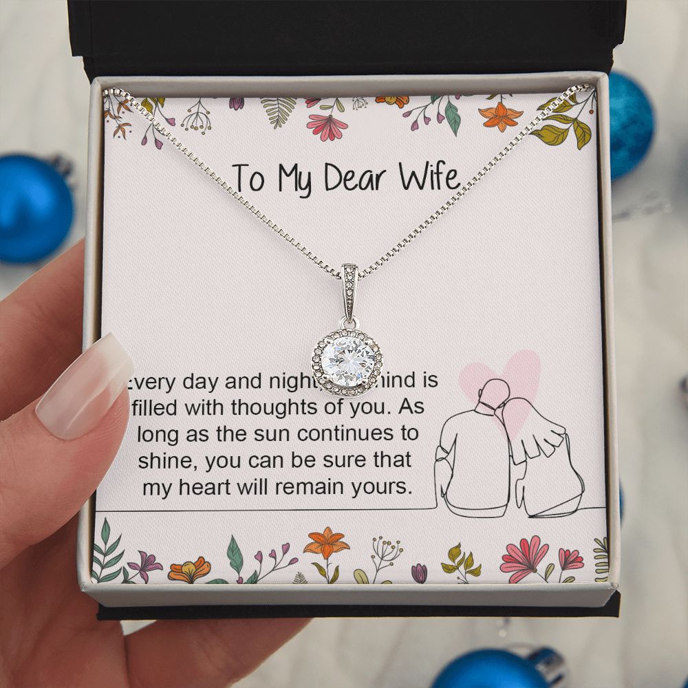 My Dear Wife, Eternal Hope Necklace, For Wife With Message Card, Birthday, Valentine's Day Gift For Her