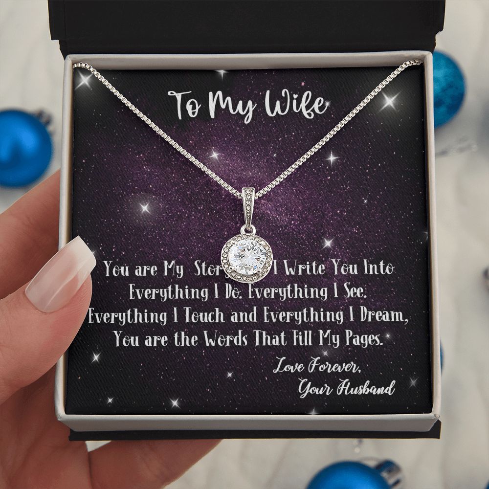 To My Wife, Eternal Hope Necklace, For Wife With Message Card, Birthday, Valentine's Day Gift For Her