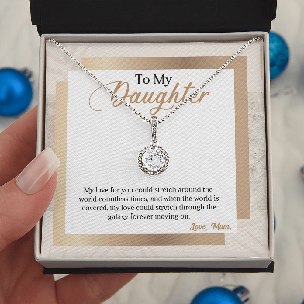 TO MY DAUGHTER, ETERNAL HOPE NECKLACE WITH MESSAGE CARD, BIRTHDAY AND DAUGHTERS DAY GIFT FOR HER