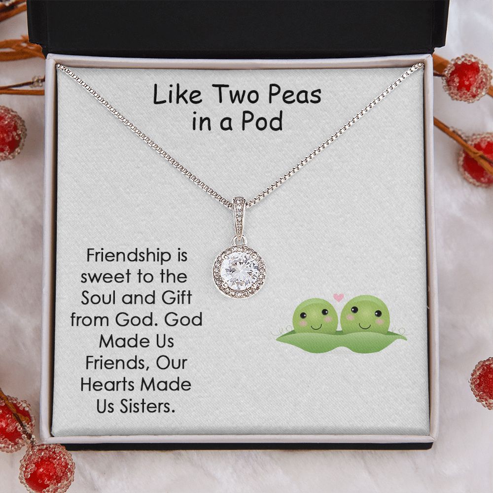 LIKE TWO PEAS IN A POD, ETERNAL HOPE NECKLACE FOR FRIEND, FOREVER BEST FRIEND, BFF, BIRTHDAY/ FRIENDSHIP DAY GIFT FOR HER