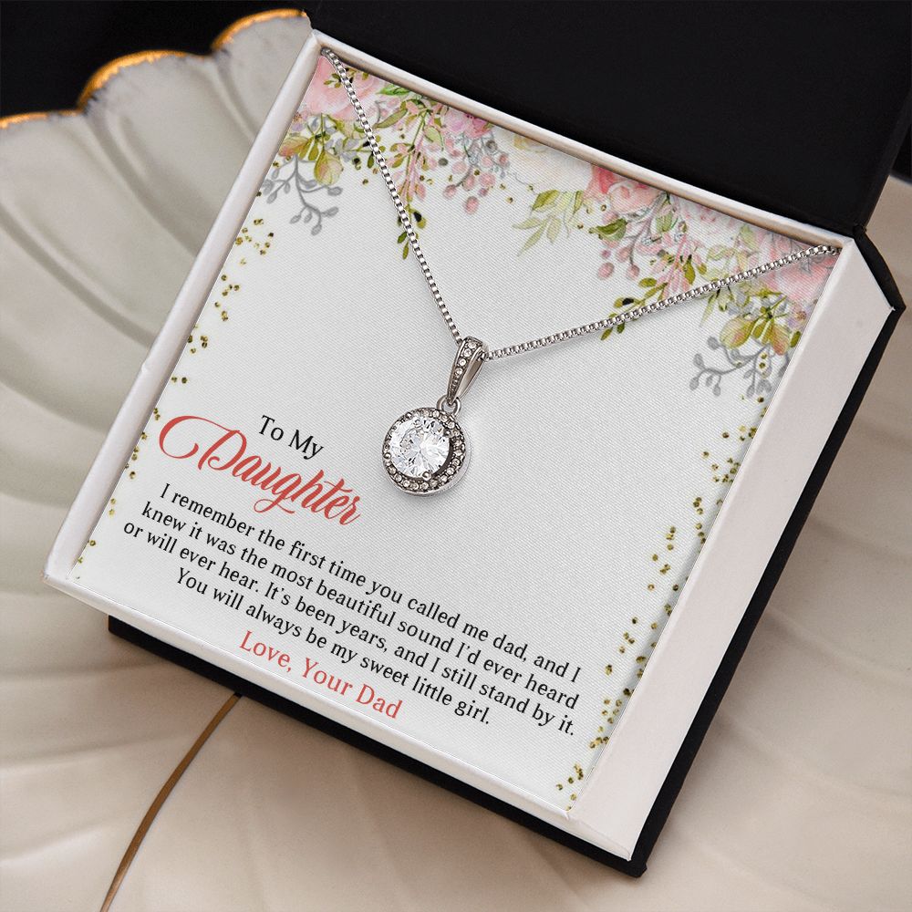 TO MY DAUGHTER, ETERNAL HOPE NECKLACE WITH MESSAGE CARD, FROM DAD, BIRTHDAY AND DAUGHTERS DAY GIFT FOR HER