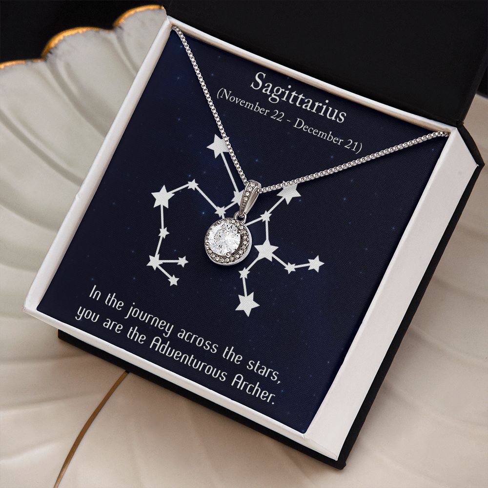 YOU ARE THE ADVENTUROUS, ARCHER MESSAGE CARD WITH ETERNAL HOPE NECKLACE, ZODIAC MESSAGE CARD, GIFT FOR HER