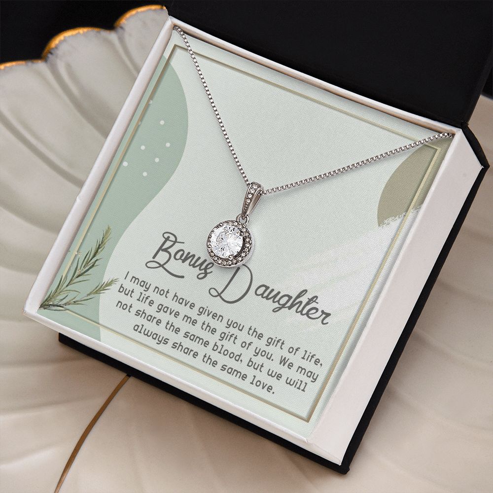 BONUS DAUGHTER, ETERNAL HOPE NECKLACE WITH MESSAGE CARD, BIRTHDAY AND DAUGHTERS DAY GIFT FOR HER