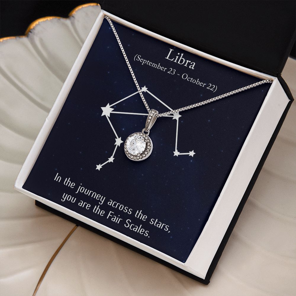 YOU ARE THE FAIR SCALES, LIBRA MESSAGE CARD WITH ETERNAL HOPE NECKLACE, ZODIAC MESSAGE CARD, GIFT FOR HER