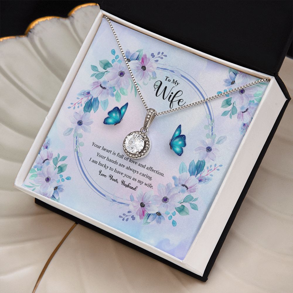 To My Wife, Eternal Hope Necklace For Wife With Message Card, Birthday, Valentine's Day Gift For Her