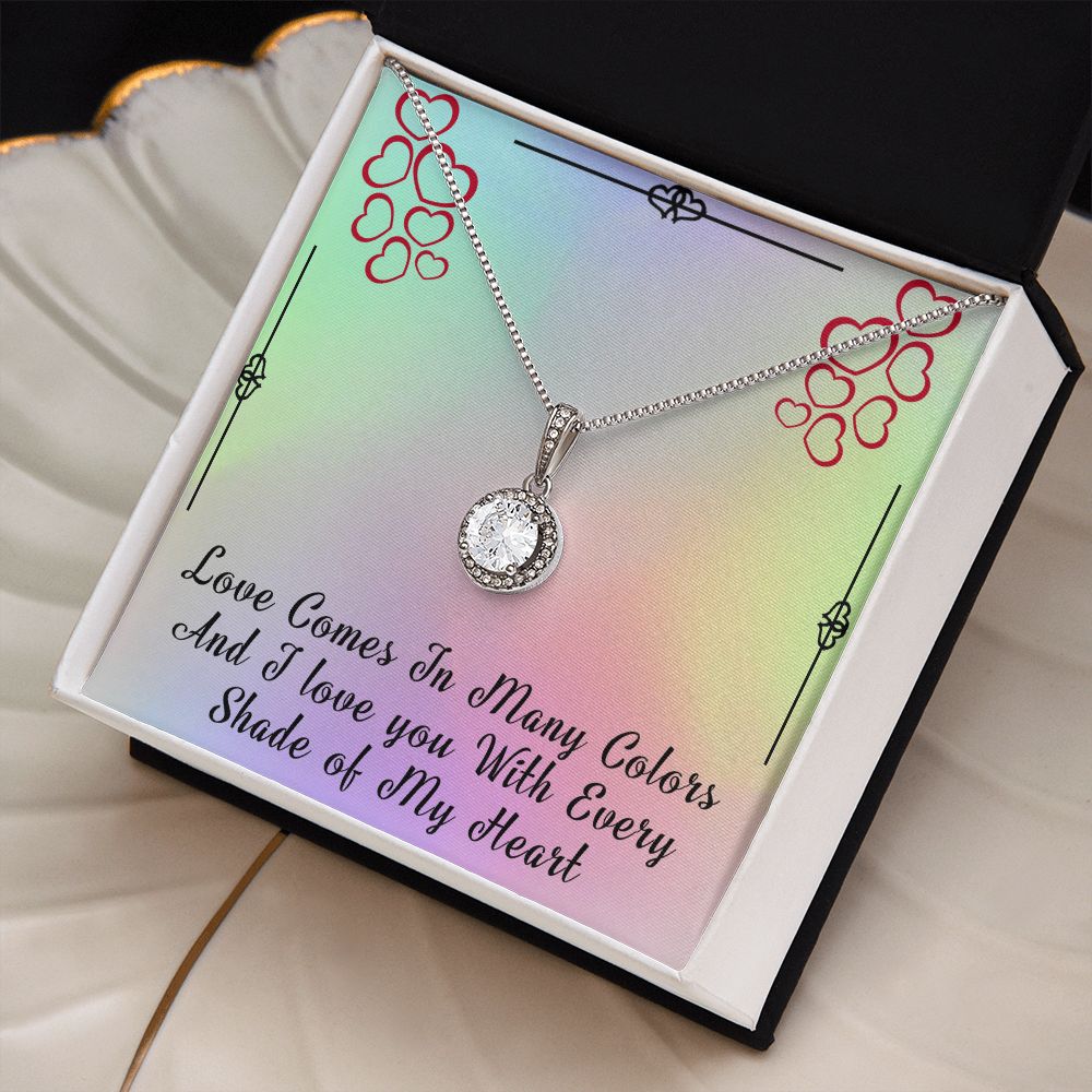 ETERNAL HOPE NECKLACE FOR SOULMATE, FOR YOUR LGBTQ PARTNER, WITH MESSAGE CARD, PRIDE NECKLACE,