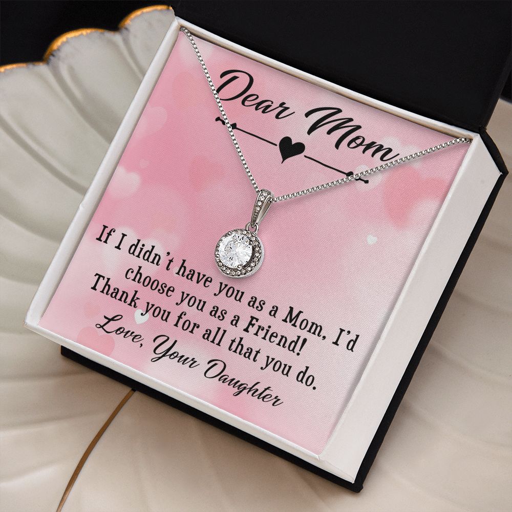 DEAR MOM, ETERNAL HOPE NECKLACE FOR MOM, NECKLACE WITH MESSAGE CARD, BIRTHDAY, MOTHER'S DAY GIFT FOR HER