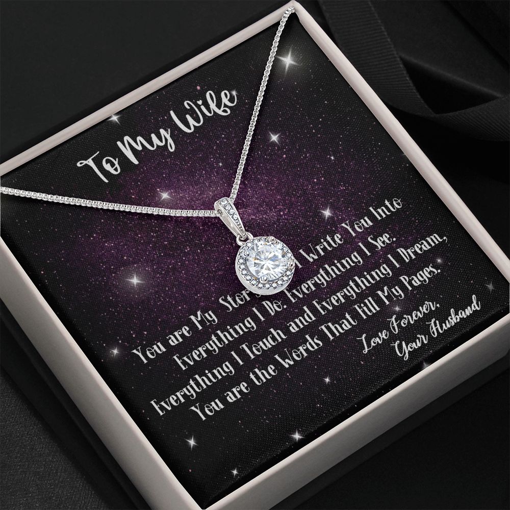To My Wife, Eternal Hope Necklace, For Wife With Message Card, Birthday, Valentine's Day Gift For Her