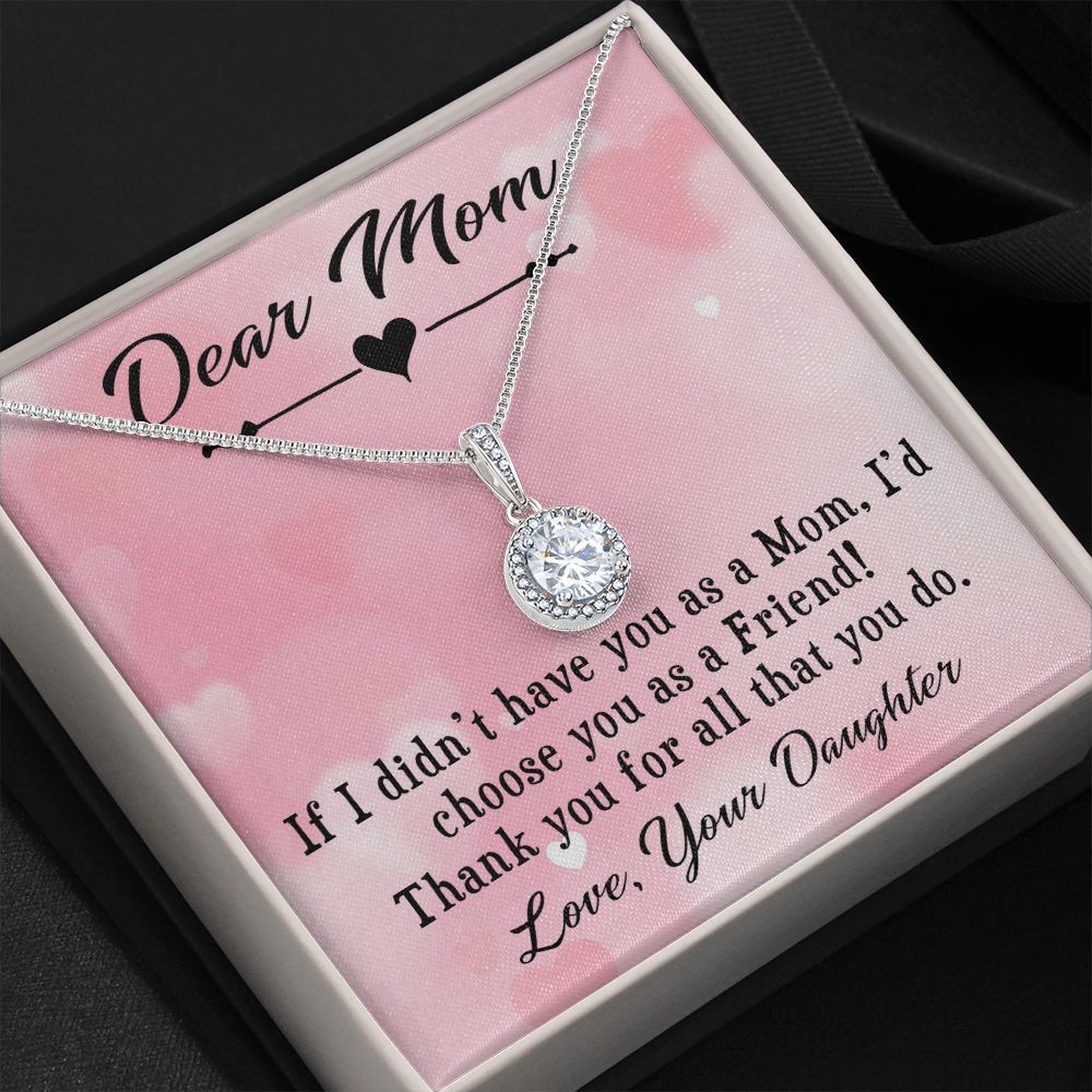 DEAR MOM, ETERNAL HOPE NECKLACE FOR MOM, NECKLACE WITH MESSAGE CARD, BIRTHDAY, MOTHER'S DAY GIFT FOR HER