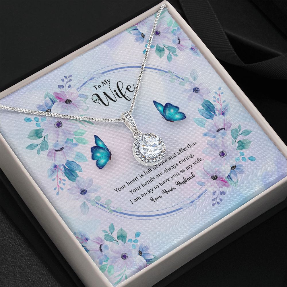 To My Wife, Eternal Hope Necklace For Wife With Message Card, Birthday, Valentine's Day Gift For Her