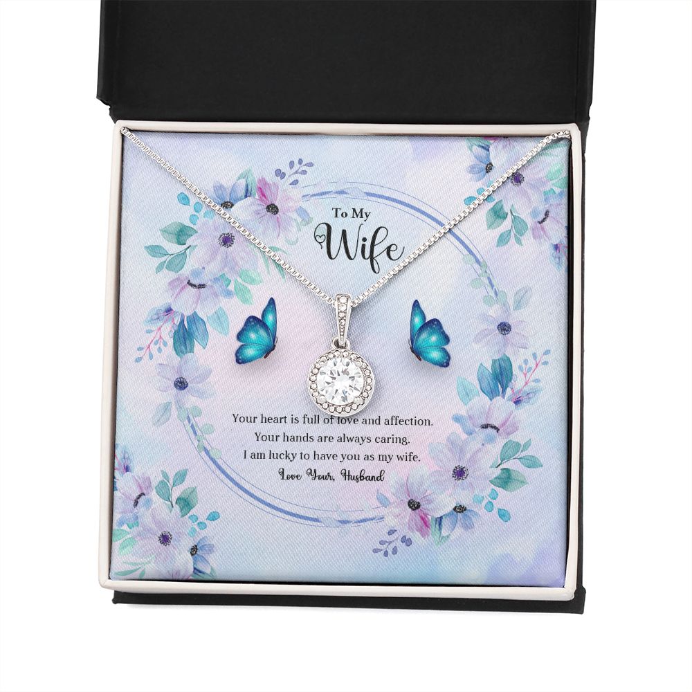 To My Wife, Eternal Hope Necklace For Wife With Message Card, Birthday, Valentine's Day Gift For Her
