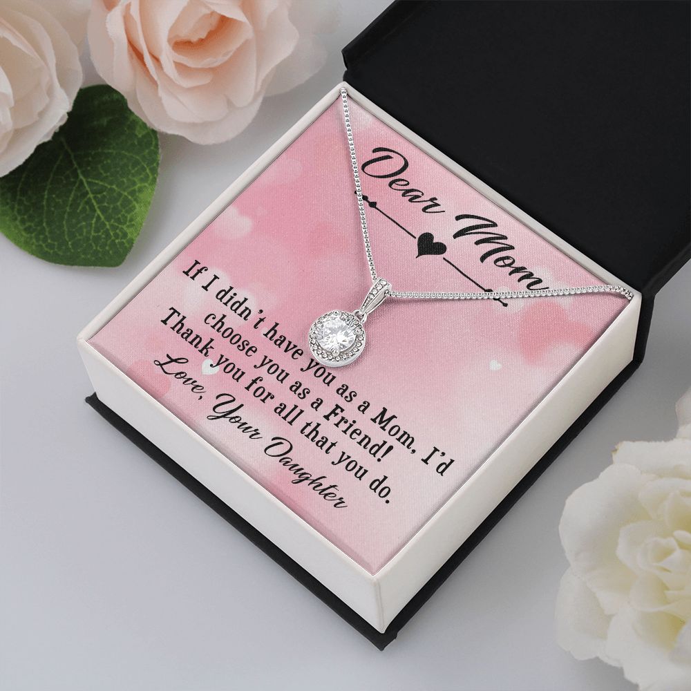 DEAR MOM, ETERNAL HOPE NECKLACE FOR MOM, NECKLACE WITH MESSAGE CARD, BIRTHDAY, MOTHER'S DAY GIFT FOR HER