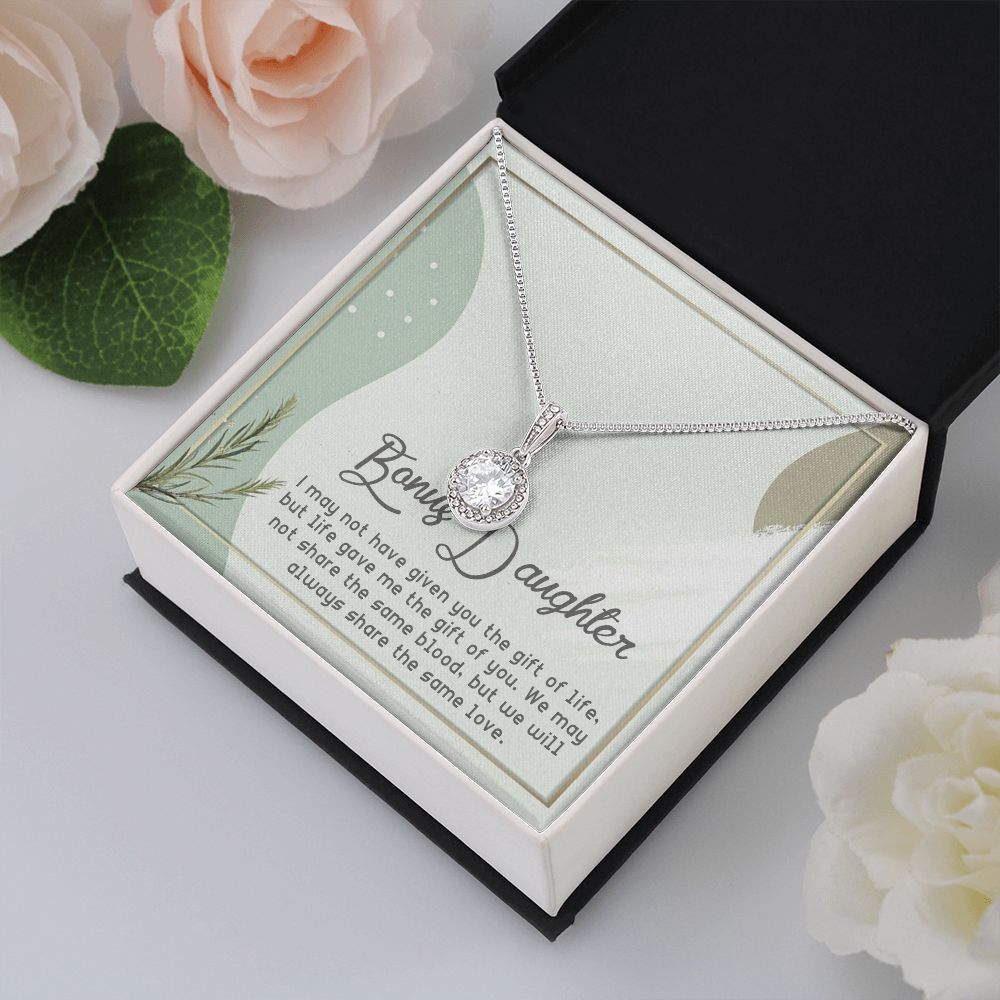 BONUS DAUGHTER, ETERNAL HOPE NECKLACE WITH MESSAGE CARD, BIRTHDAY AND DAUGHTERS DAY GIFT FOR HER