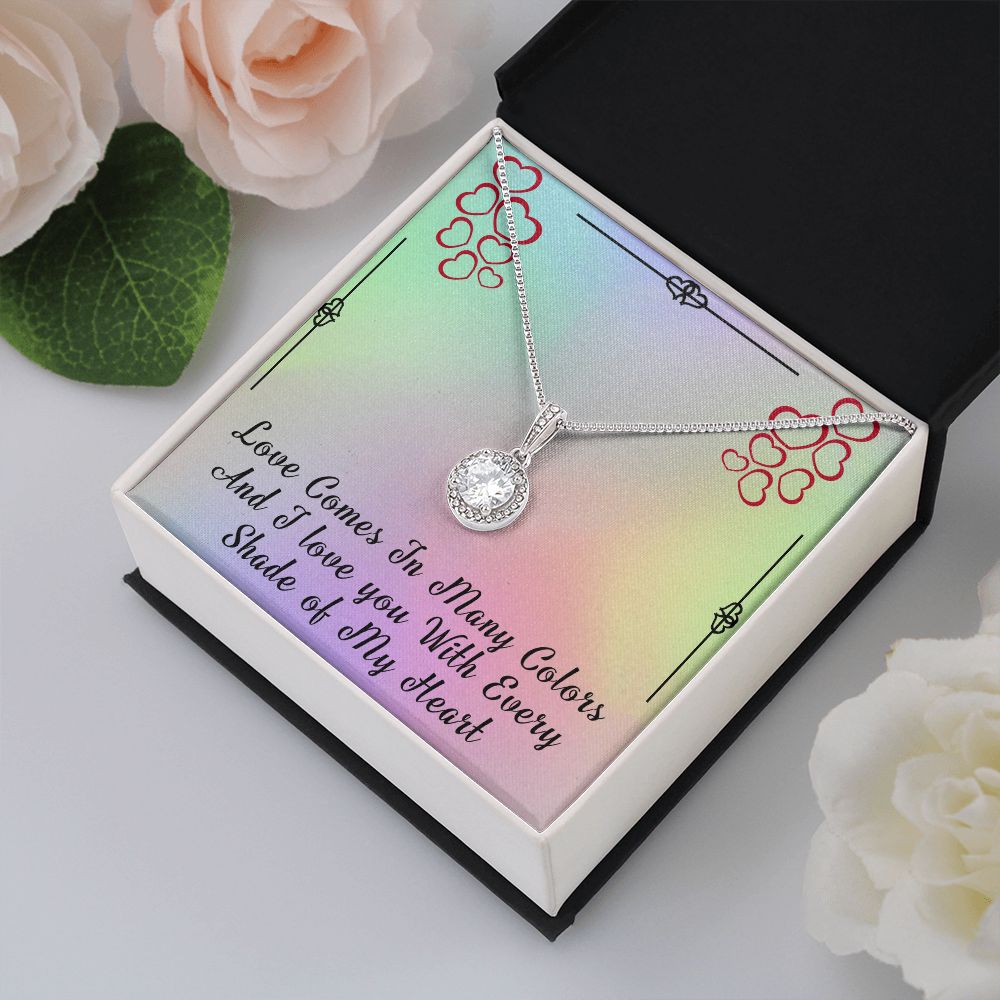 ETERNAL HOPE NECKLACE FOR SOULMATE, FOR YOUR LGBTQ PARTNER, WITH MESSAGE CARD, PRIDE NECKLACE,