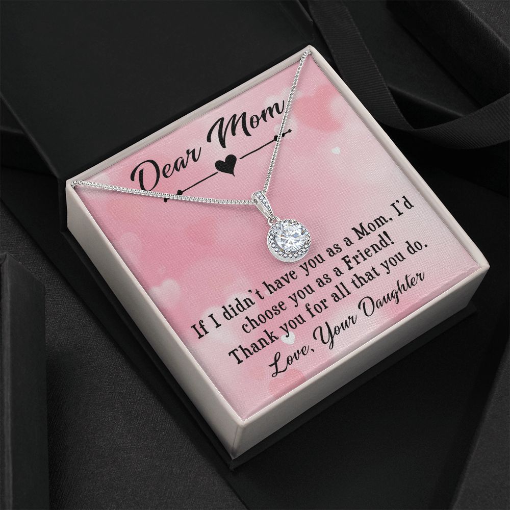 DEAR MOM, ETERNAL HOPE NECKLACE FOR MOM, NECKLACE WITH MESSAGE CARD, BIRTHDAY, MOTHER'S DAY GIFT FOR HER