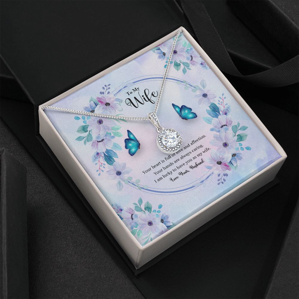 To My Wife, Eternal Hope Necklace For Wife With Message Card, Birthday, Valentine's Day Gift For Her