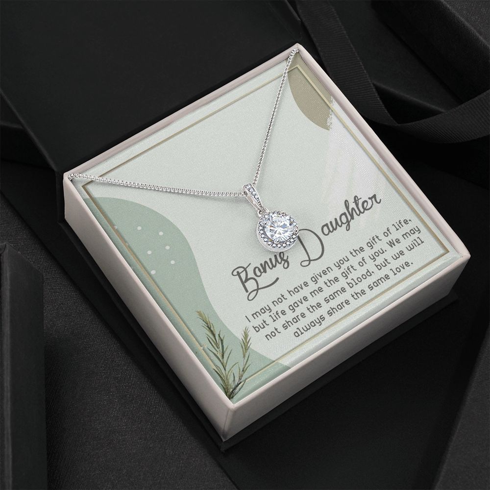 BONUS DAUGHTER, ETERNAL HOPE NECKLACE WITH MESSAGE CARD, BIRTHDAY AND DAUGHTERS DAY GIFT FOR HER
