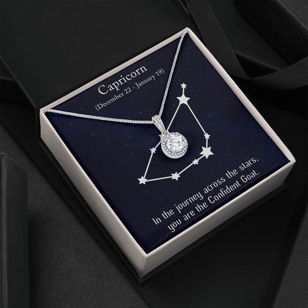 YOU ARE THE CONFIDENT GOAT, CAPRICORN MESSAGE CARD WITH ETERNAL HOPE NECKLACE, ZODIAC MESSAGE CARD, GIFT FOR HER