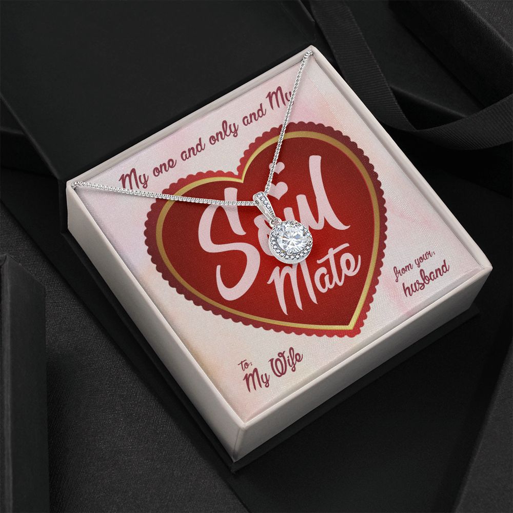 My Soulmate My Wife, Eternal Hope Necklace For Wife With Message Card, Birthday, Valentine's Day Gift For Her