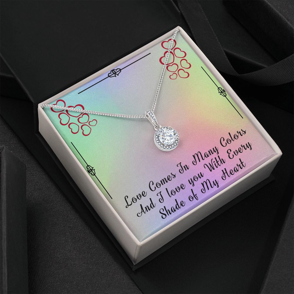 ETERNAL HOPE NECKLACE FOR SOULMATE, FOR YOUR LGBTQ PARTNER, WITH MESSAGE CARD, PRIDE NECKLACE,