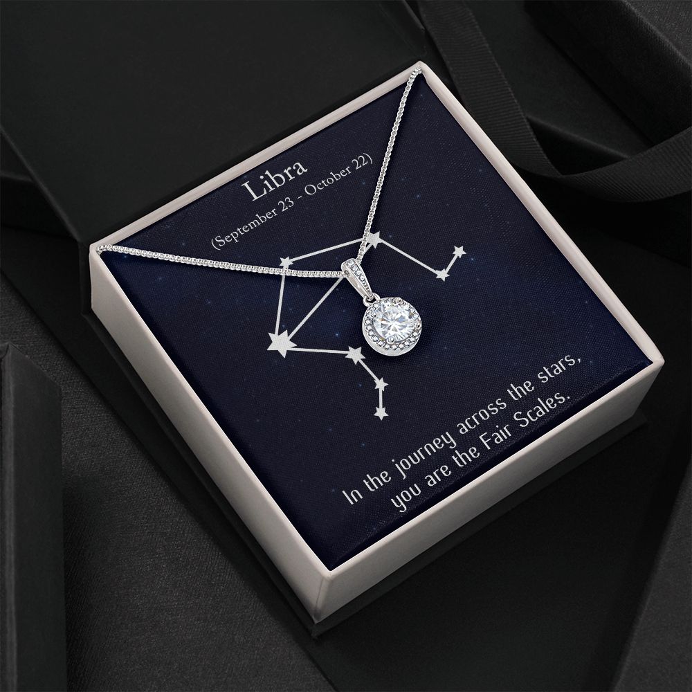 YOU ARE THE FAIR SCALES, LIBRA MESSAGE CARD WITH ETERNAL HOPE NECKLACE, ZODIAC MESSAGE CARD, GIFT FOR HER