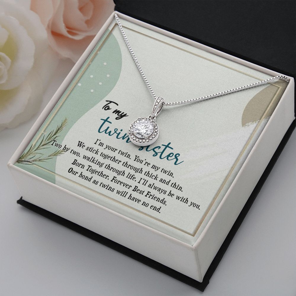 TO MY TWIN SISTER, ETERNAL HOPE NECKLACE FOR SISTER, FOREVER BEST FRIEND, BFF, BIRTHDAY/ FRIENDSHIP DAY GIFT FOR HER