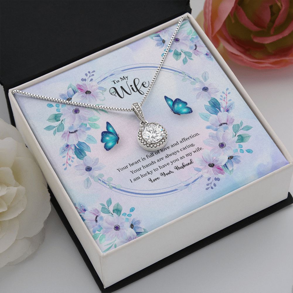 To My Wife, Eternal Hope Necklace For Wife With Message Card, Birthday, Valentine's Day Gift For Her