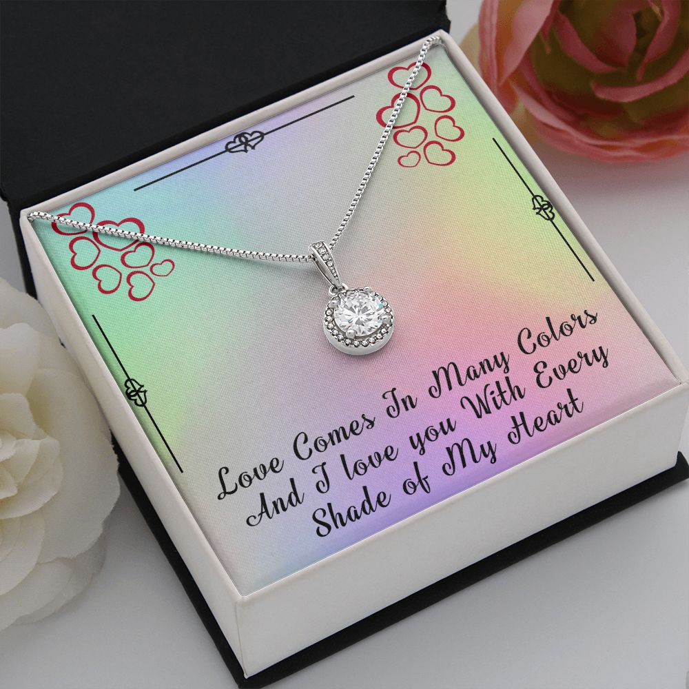 ETERNAL HOPE NECKLACE FOR SOULMATE, FOR YOUR LGBTQ PARTNER, WITH MESSAGE CARD, PRIDE NECKLACE,