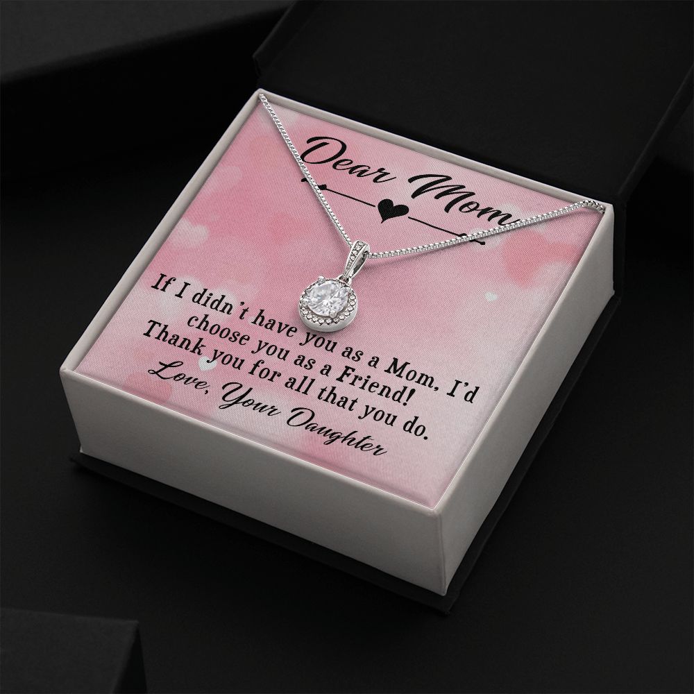DEAR MOM, ETERNAL HOPE NECKLACE FOR MOM, NECKLACE WITH MESSAGE CARD, BIRTHDAY, MOTHER'S DAY GIFT FOR HER