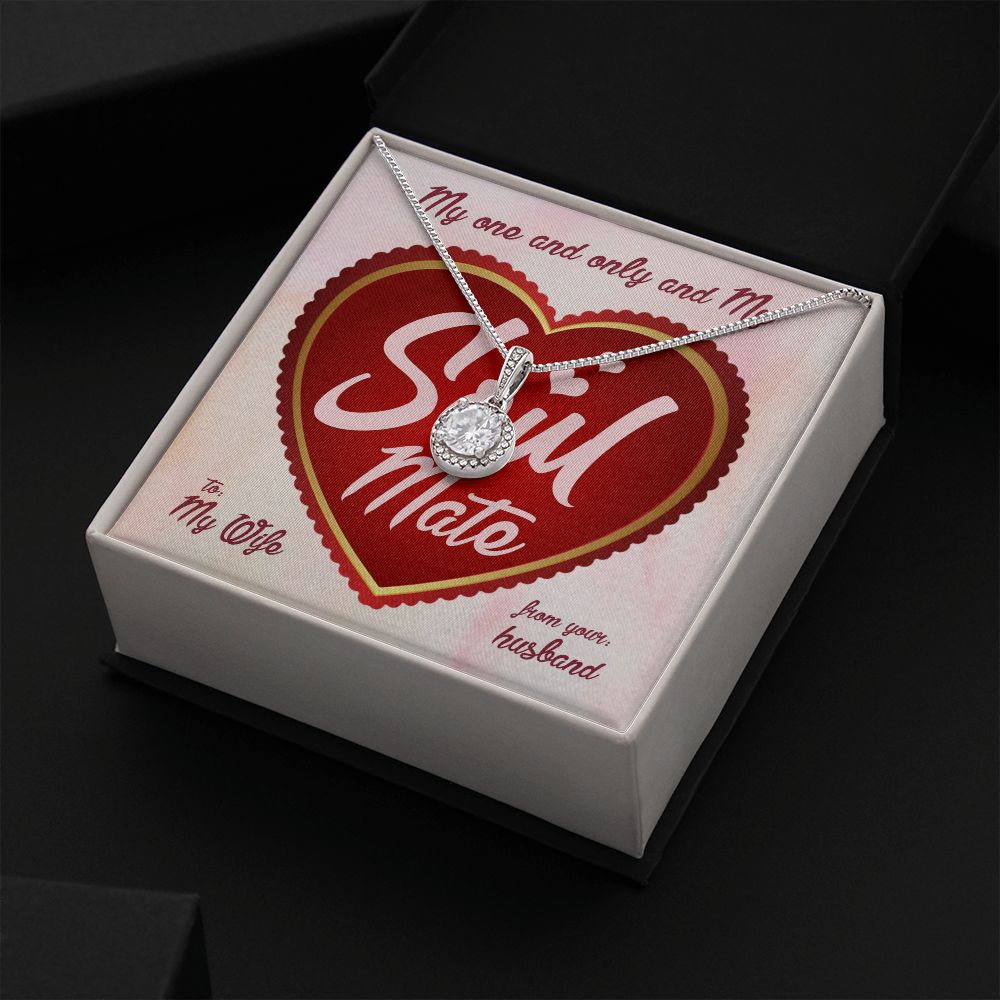 My Soulmate My Wife, Eternal Hope Necklace For Wife With Message Card, Birthday, Valentine's Day Gift For Her