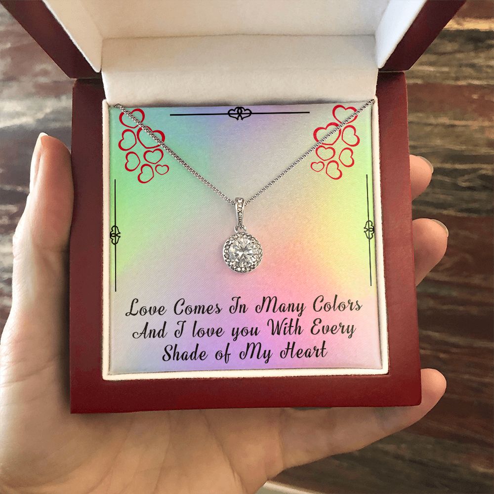 ETERNAL HOPE NECKLACE FOR SOULMATE, FOR YOUR LGBTQ PARTNER, WITH MESSAGE CARD, PRIDE NECKLACE,