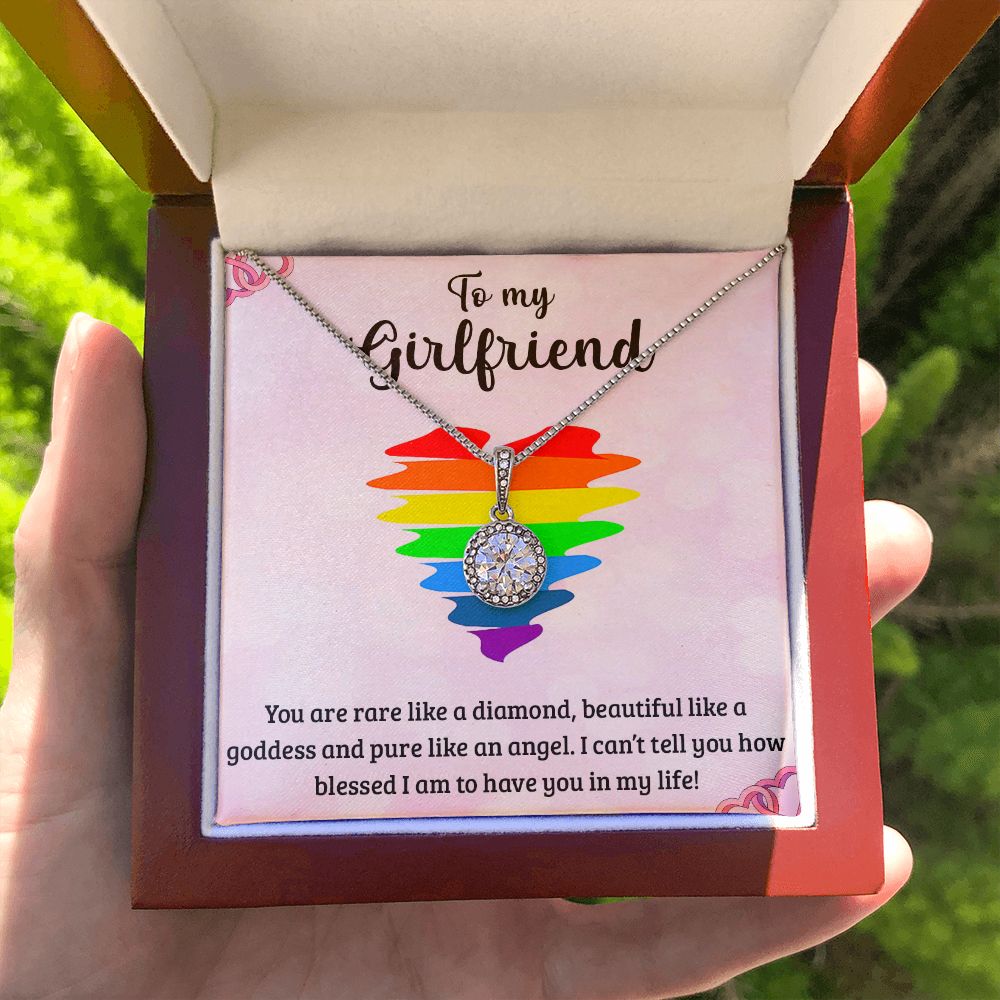 TO MY GIRLFRIEND, ETERNAL HOPE NECKLACE FOR SOULMATE, FOR YOUR LGBTQ PARTNER, WITH MESSAGE CARD, PRIDE NECKLACE,