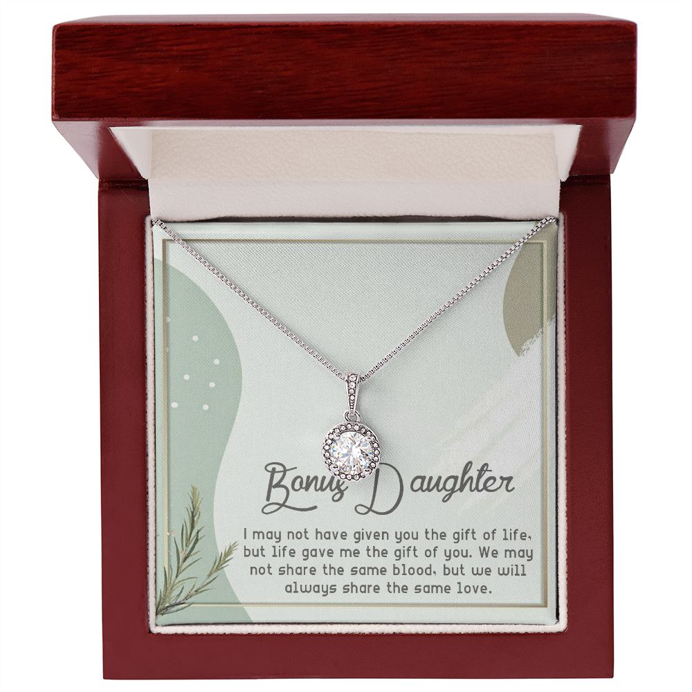 BONUS DAUGHTER, ETERNAL HOPE NECKLACE WITH MESSAGE CARD, BIRTHDAY AND DAUGHTERS DAY GIFT FOR HER