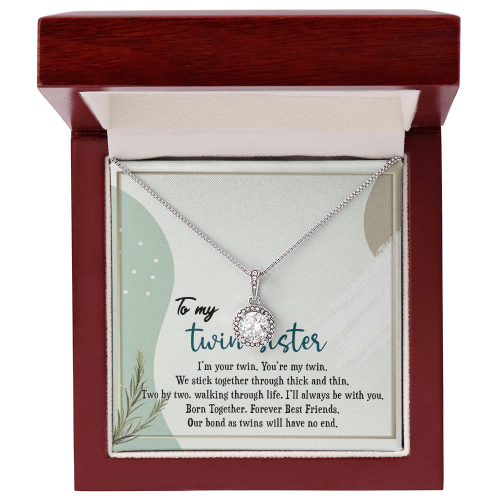 TO MY TWIN SISTER, ETERNAL HOPE NECKLACE FOR SISTER, FOREVER BEST FRIEND, BFF, BIRTHDAY/ FRIENDSHIP DAY GIFT FOR HER