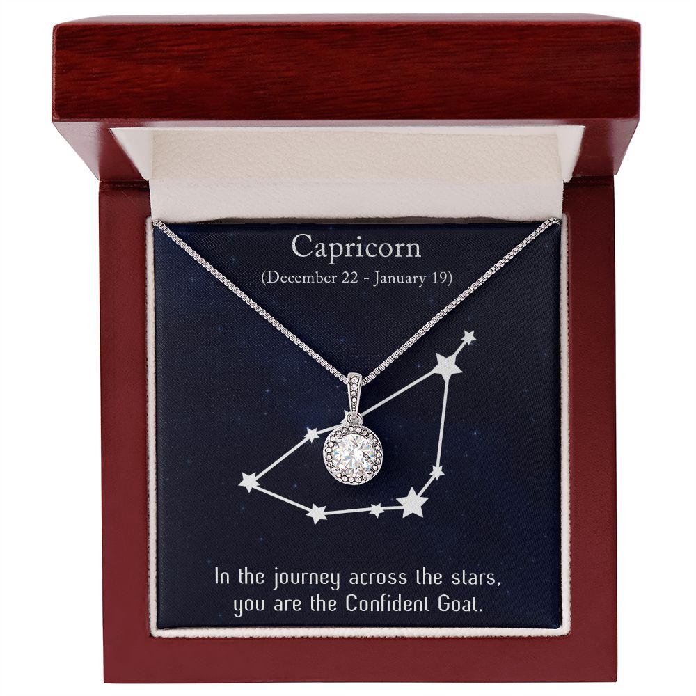 YOU ARE THE CONFIDENT GOAT, CAPRICORN MESSAGE CARD WITH ETERNAL HOPE NECKLACE, ZODIAC MESSAGE CARD, GIFT FOR HER
