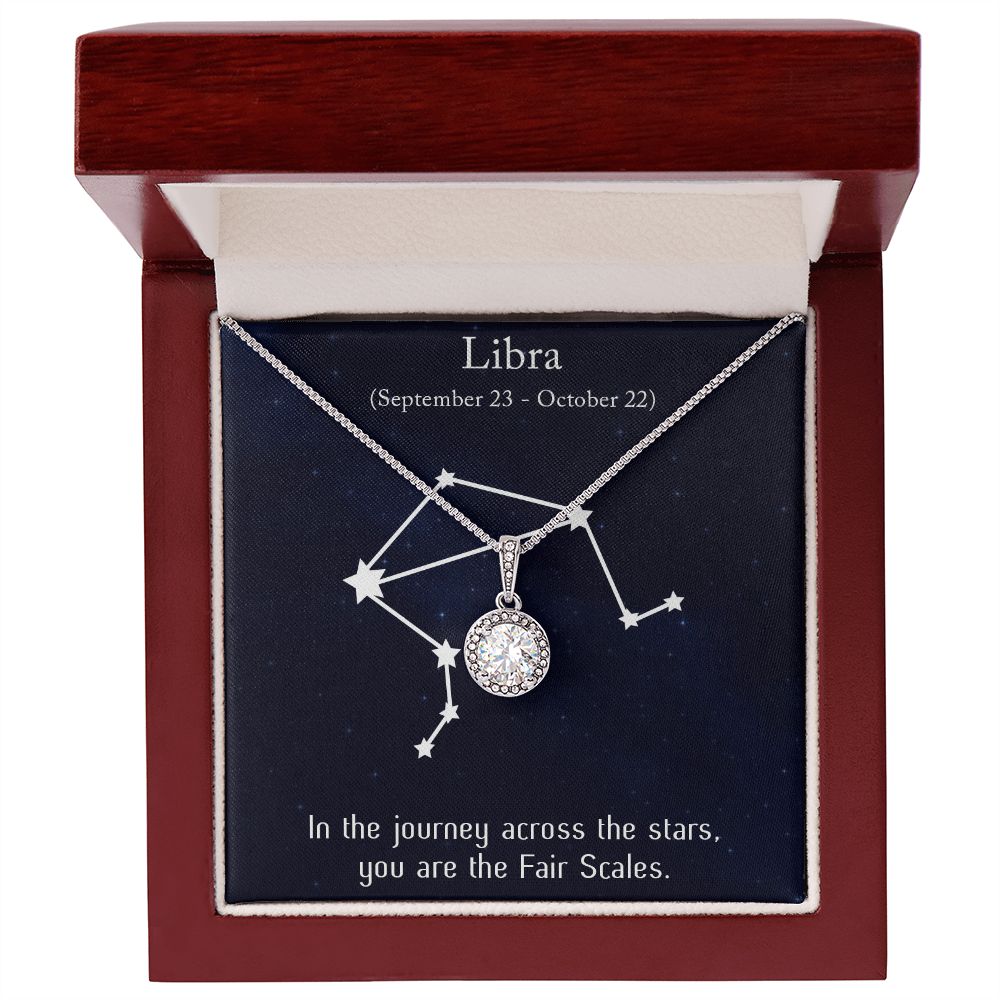 YOU ARE THE FAIR SCALES, LIBRA MESSAGE CARD WITH ETERNAL HOPE NECKLACE, ZODIAC MESSAGE CARD, GIFT FOR HER