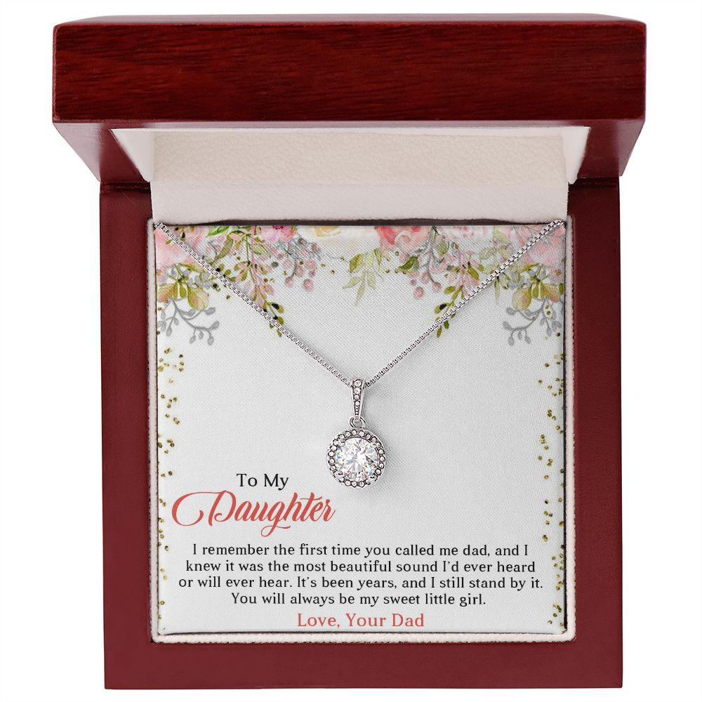 TO MY DAUGHTER, ETERNAL HOPE NECKLACE WITH MESSAGE CARD, FROM DAD, BIRTHDAY AND DAUGHTERS DAY GIFT FOR HER