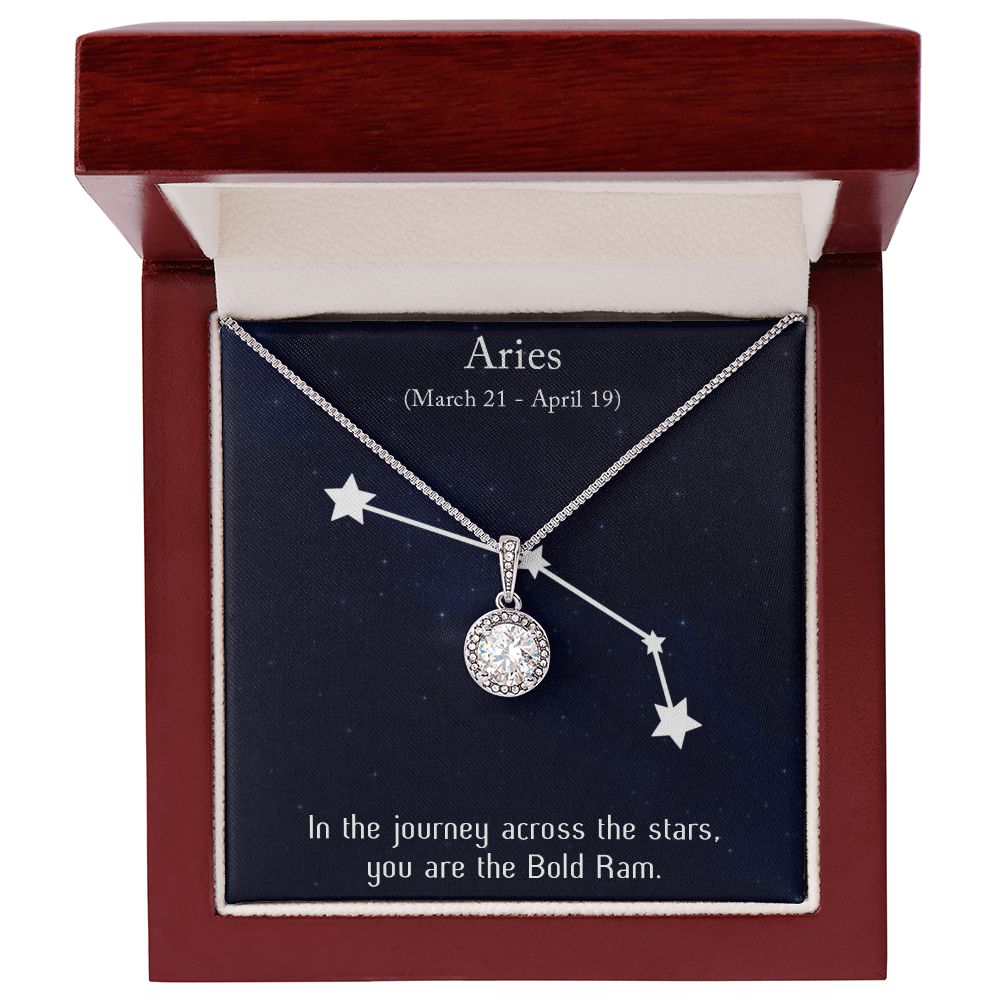 YOU ARE THE BOLD RAM, ARIES MESSAGE CARD WITH ETERNAL HOPE NECKLACE, ZODIAC MESSAGE CARD, GIFT FOR HER
