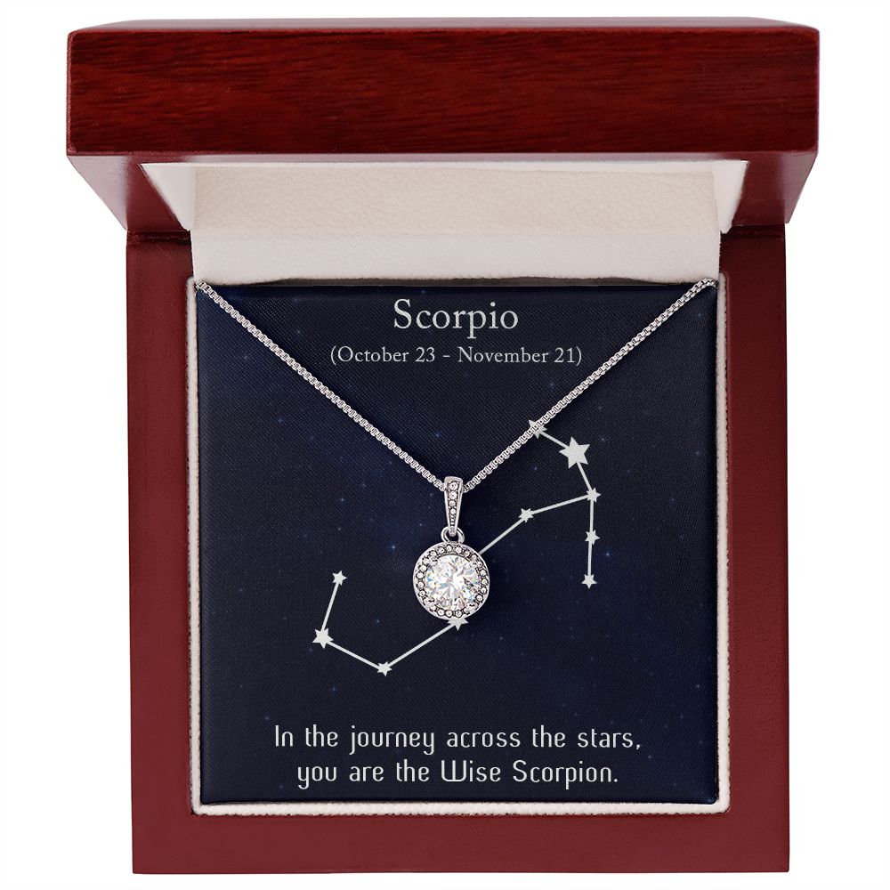 YOU ARE THE WISE SCORPION, SCORPIO MESSAGE CARD WITH ETERNAL HOPE NECKLACE, ZODIAC MESSAGE CARD, GIFT FOR HER