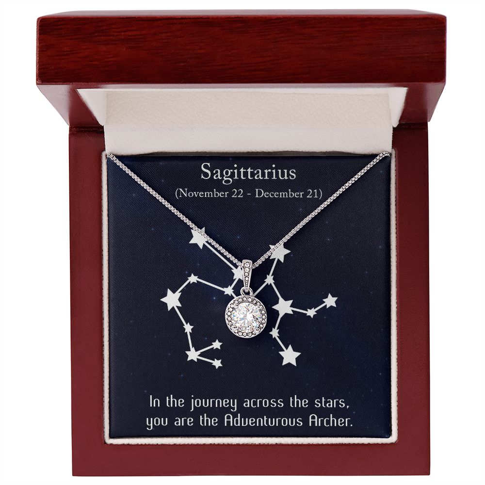 YOU ARE THE ADVENTUROUS, ARCHER MESSAGE CARD WITH ETERNAL HOPE NECKLACE, ZODIAC MESSAGE CARD, GIFT FOR HER