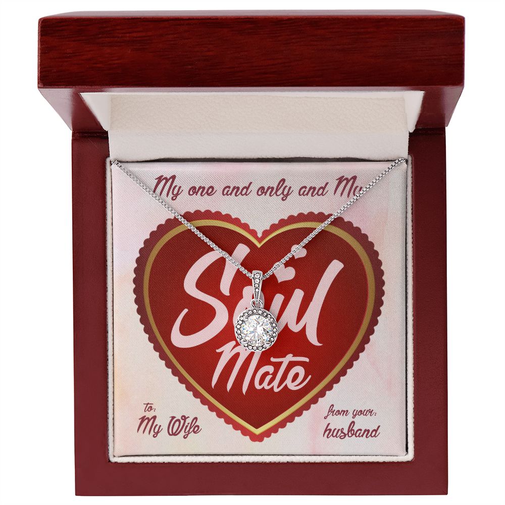 My Soulmate My Wife, Eternal Hope Necklace For Wife With Message Card, Birthday, Valentine's Day Gift For Her