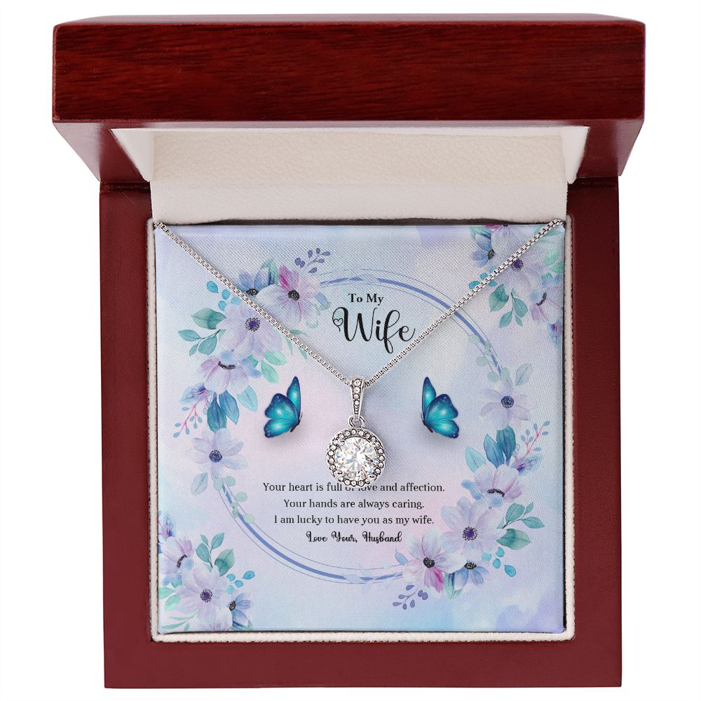 To My Wife, Eternal Hope Necklace For Wife With Message Card, Birthday, Valentine's Day Gift For Her