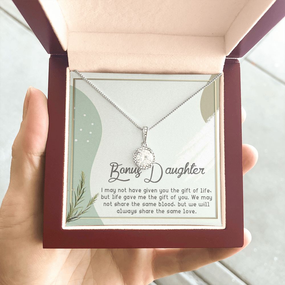 BONUS DAUGHTER, ETERNAL HOPE NECKLACE WITH MESSAGE CARD, BIRTHDAY AND DAUGHTERS DAY GIFT FOR HER
